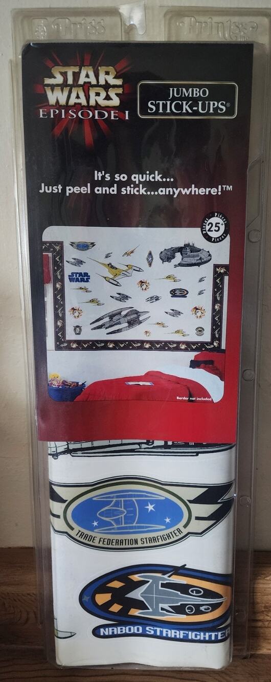 2 Star Wars Episode 1 TPM Jumbo Stick-Ups Set Of 25 Total 50 Wall Stickers 1999
